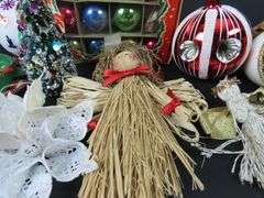 Another Big Lot of Mostly Vintage Christmas Décor with Handcrafted Ornaments