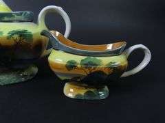 Handpainted Japanese Teapot with Creamer & Lidded Sugar Dish
