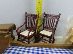 Lot of Doll House Furniture with Area Rug & Runner