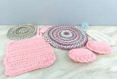 Grouping of Handcrafted Doll House Rugs & Pillows