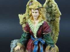 Vintage Angel with Animals Music Box Plays Hark the Harold Angels Sing