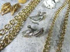 Grouping of Costume Jewelry with Clip Earrings and Necklaces