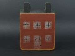 Vintage Primitive Wood House Napkin Holder
