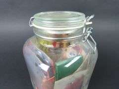 Large Lidded Jar of Vintage Sewing Notions