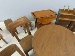 Lot of Doll House Furniture with Table & Chair Set