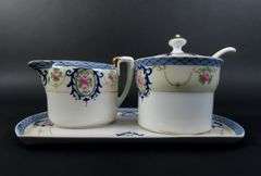 Noritake Handpainted Sugar & Creamer with Tray - Made in Japan