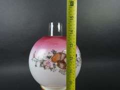 Antique Oil Lamp with Globe & Chimney