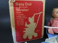 Vintage Baby Doll with Stroller