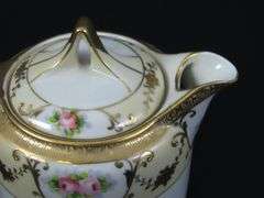 Vintage Handpainted Nippon Chocolate Pot with Lidded Sugar Bowl & Creamer - Made in Japan