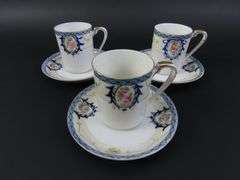 Lot of 3 Noritake Handpainted Chocolate Cups & Saucers - Made in Japan