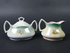 Antique Creamer & Lidded Sugar