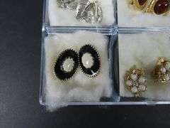 7 Pairs of Vintage Clip Earrings in Case