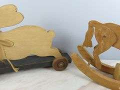 Wooden Rocking Horse & Rabbit Pull Toy