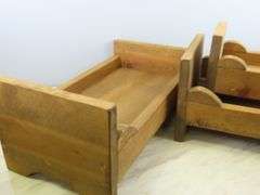 Lot of 3 Vintage Wooden Large Doll Beds
