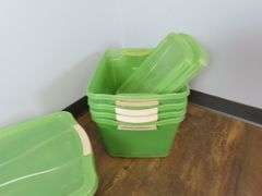 Lot of 5 Small Rubbermaid Storage Totes
