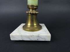 Antique Marble Base Oil Lamp with Beautiful Handpainted Shade