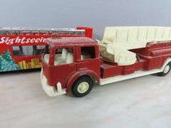 Tootsie Toy Fire Truck & Double Decker Bus
