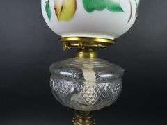 Antique Marble Base Oil Lamp with Beautiful Handpainted Shade