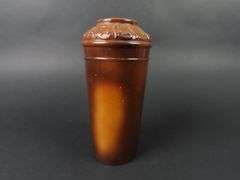 Antique Fostoria Milk Glass Native American Indian Cheif Vase