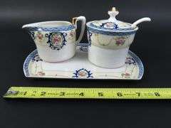 Noritake Handpainted Sugar & Creamer with Tray - Made in Japan