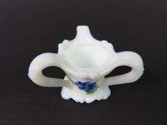 Victorian Painted Milk Glass Toothpick Holder