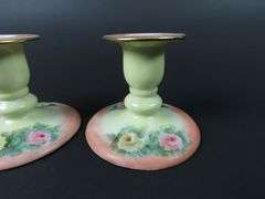Antique Handpainted Candlesticks