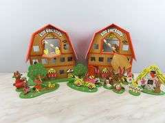 Lot of Handcrafted Wooden "Egg Factory" Rabbit Play Set