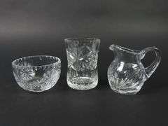 3 Pieces of Vintage Cut Crystal Serving Pieces