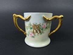 Victorian 3 Handled Loving Cup Marked AK - Made in France