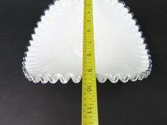 Vintage Fenton Silvercrest Ribbed Low Foot Banana Bowl