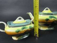 Handpainted Japanese Teapot with Creamer & Lidded Sugar Dish