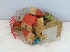 Bag of Miniature Wooden Houses & Accessories
