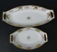 Lot of 2 Handpainted Nippon Serving Dishes