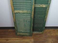 Lot of 2 Architectural Salvage  Painted Wooden  Shutters