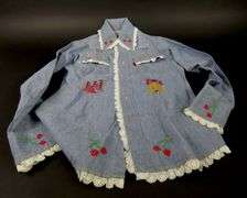 Vintage Bicentennial Embroidered Long Sleeve Shirt - Size 10
