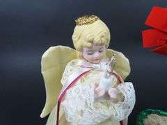 Grouping of Vintage Christmas Décor with Tree Topper & Ornaments