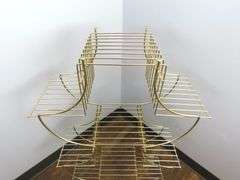 Retro Brass Tone Metal Plant Stand