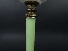 Antique Marble Base Oil Lamp with Beautiful Handpainted Shade