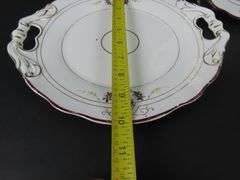 Lot of 2 Vintage Double Handled Plates
