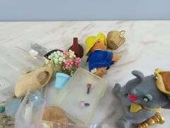 Big Lot of Doll House Miniatures with Lamp & Figures