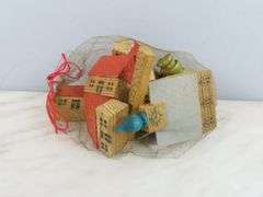 Bag of Miniature Wooden Houses & Accessories