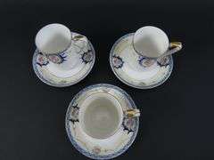 Lot of 3 Noritake Handpainted Chocolate Cups & Saucers - Made in Japan