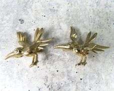 Pair of Small Flying Bird Brooches