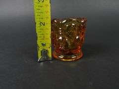 Vintage Amber Glass Toothpick Holder