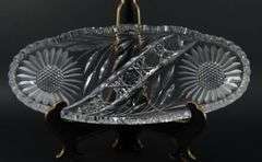 Cut Glass Rectangle Relish Dish