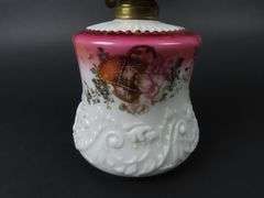 Antique Oil Lamp with Globe & Chimney