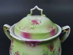 Victorian Handpainted Imperial Double Handled Covered Dish - Made in Germany