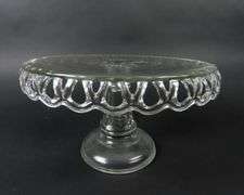 Vintage "Crocheted Crystal" Pedestal Cake Plate / Stand