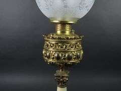 Stunning 30" Banquet Oil Lamp with Globe & Chimney