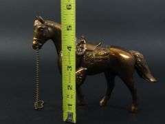 Vintage Copper Tone Cast Metal Horse Figurine